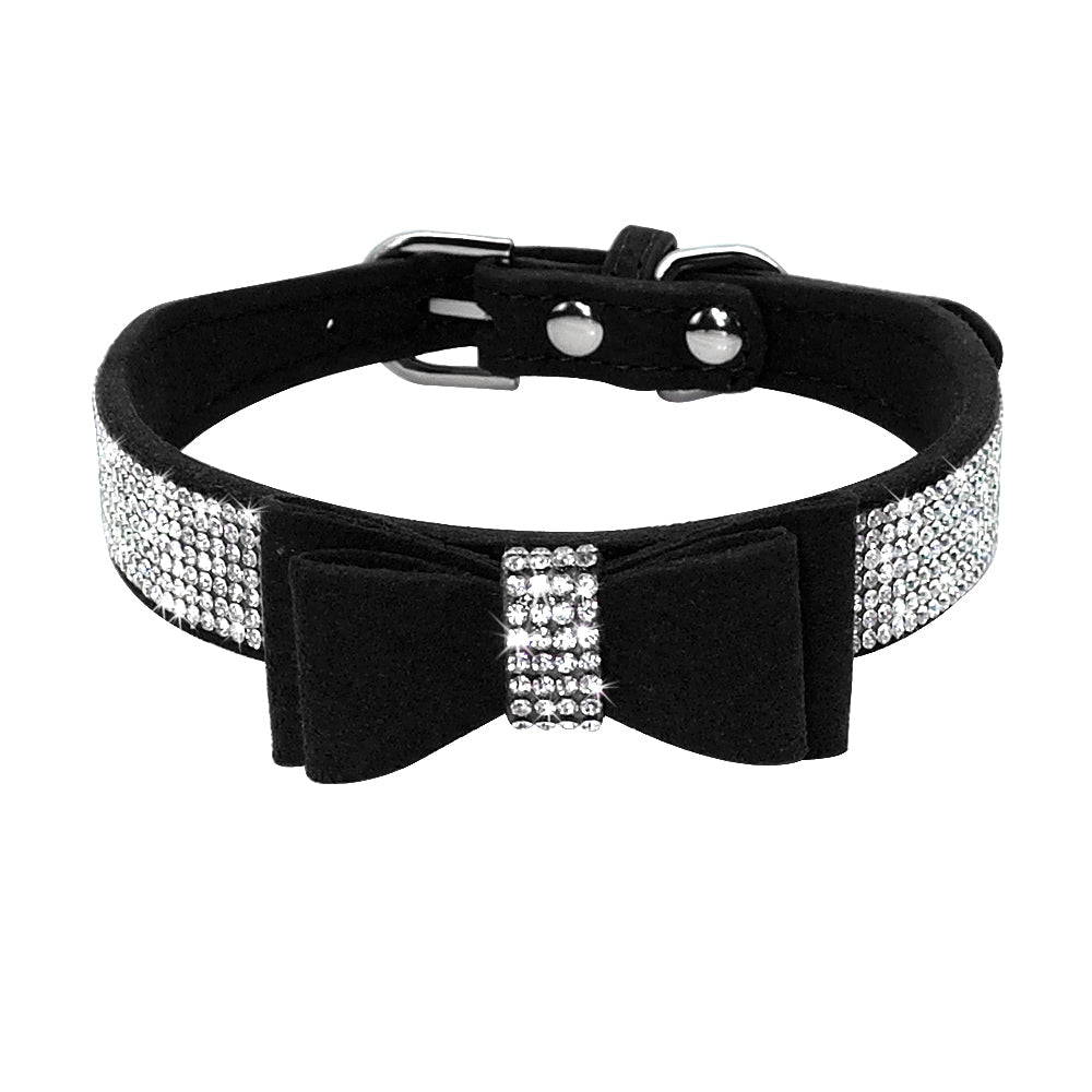 Rhinestone Leather Pet Collar for Small & Medium Dogs and Cats – Glinta™