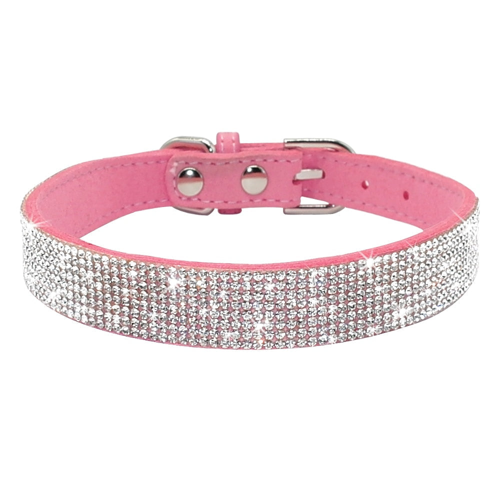 Rhinestone Leather Pet Collar for Small & Medium Dogs and Cats – Glinta™