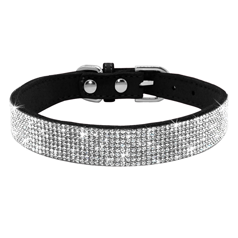 Rhinestone Leather Pet Collar for Small & Medium Dogs and Cats – Glinta™