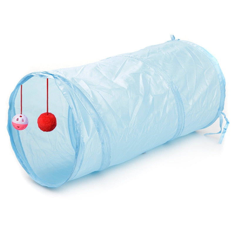 Collapsible Cat Play Tunnel with Hanging Ball – Loopa™
