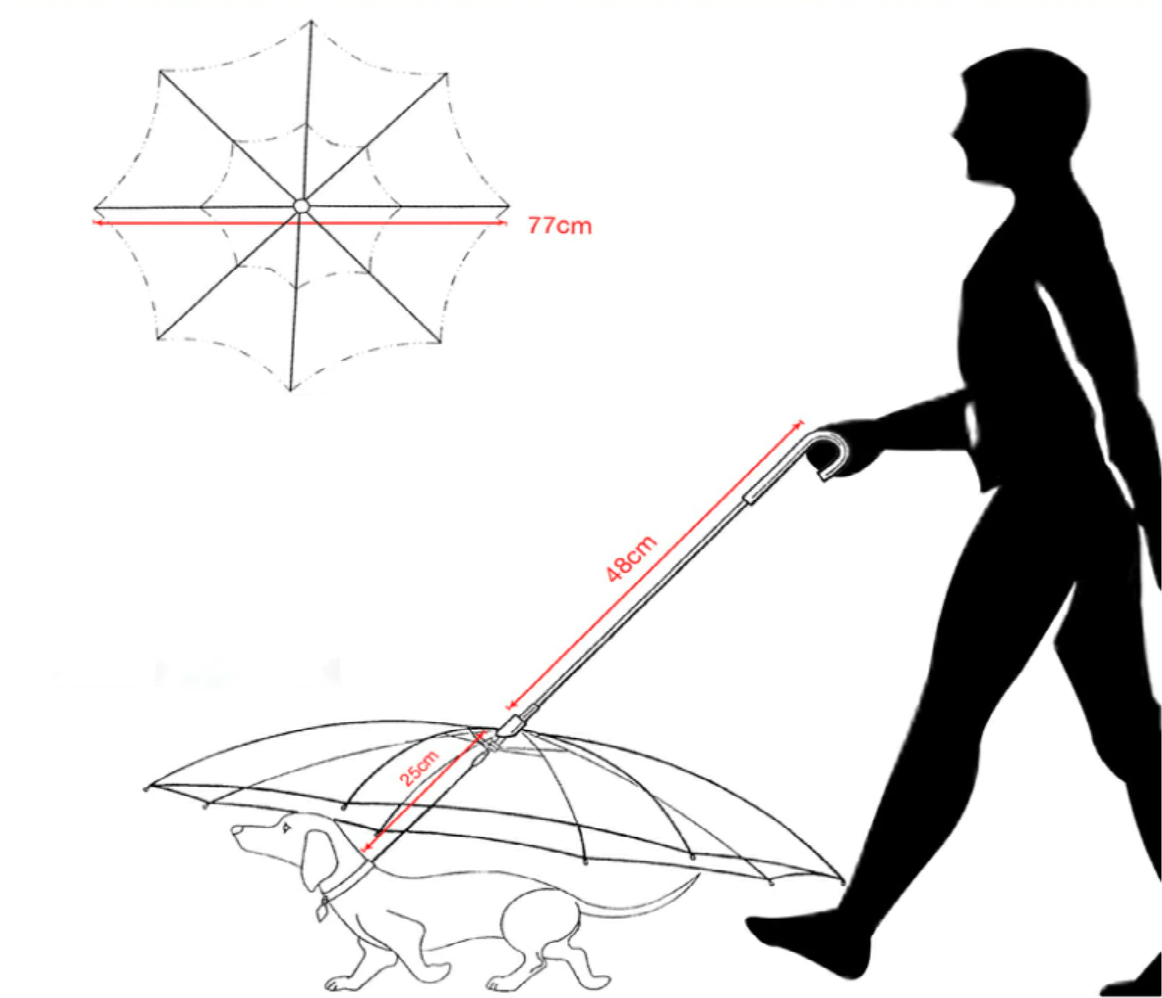 Clear Umbrella Pet Leash for Rain Protection Walks – RainWalk™
