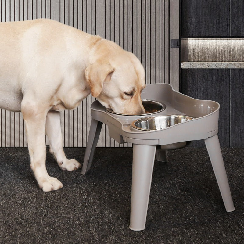 Elevated Double Bowl Set with Slow Feeder Option for Pets – Bowla™