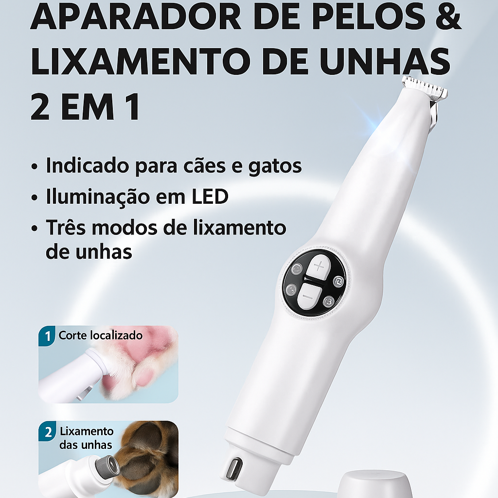 2-in-1 Pet Nail Grinder & Fur Trimmer with LED – Nailume™