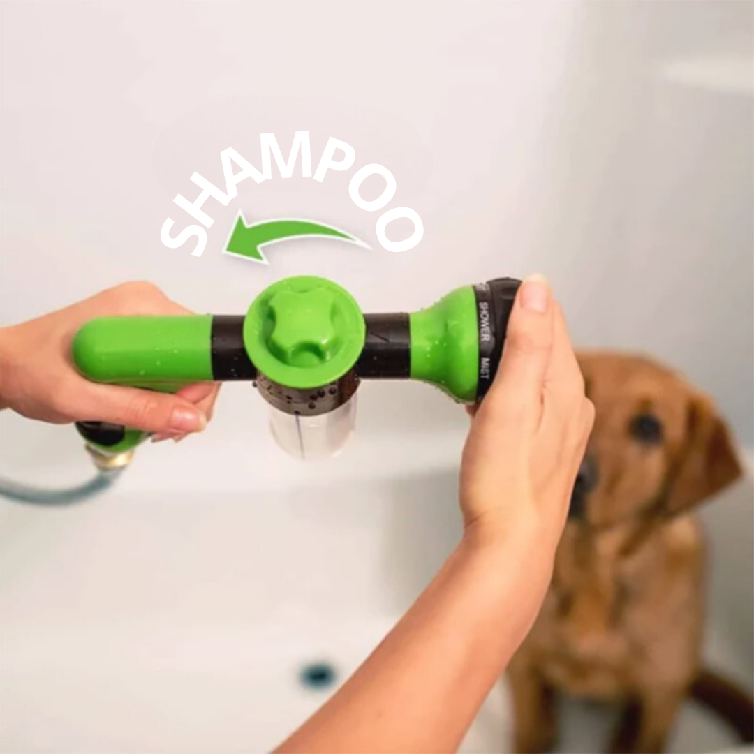 Pet Bath Shower Sprayer with Shampoo Dispenser – Rinsly™