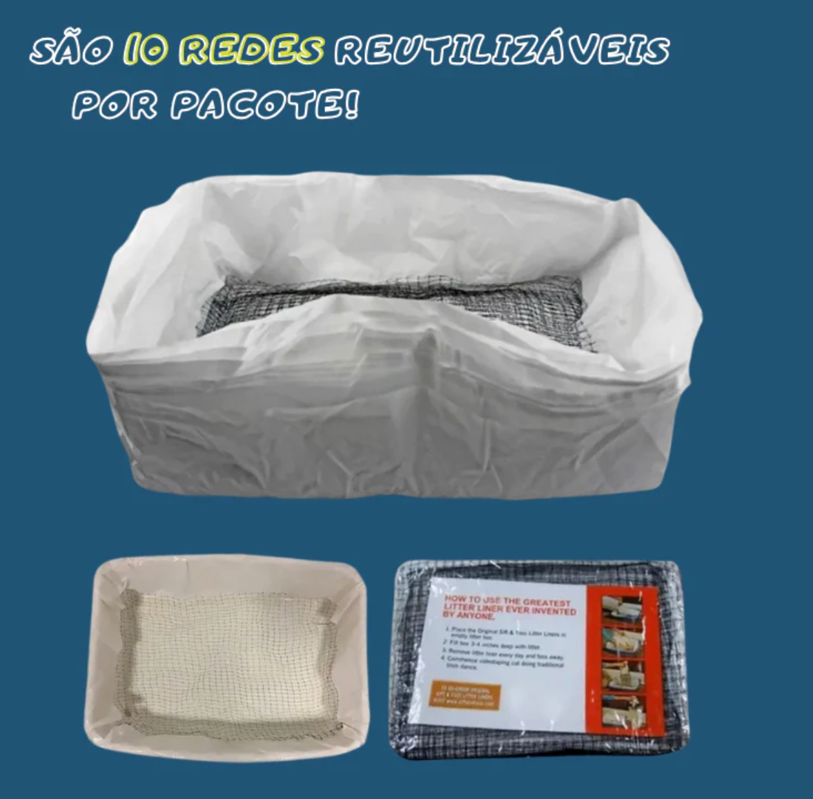 Cat Litter Box Sifting Liners with Drawstring, 10-Pack – SiftPaw™