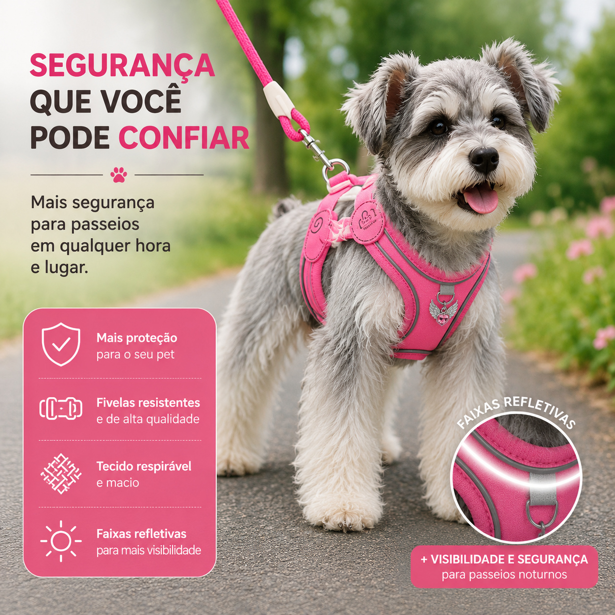 Pet Collar & Leash Set – Waterproof Reflective Nylon – Trotta™