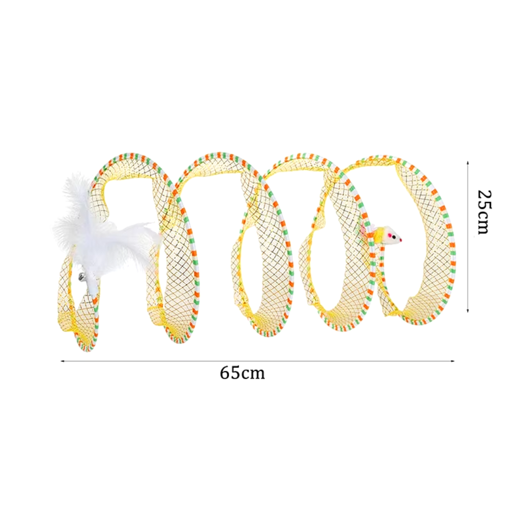 Cat Tunnel Toy with Spring Steel Frame & Elastic Mesh – SpringPounce™