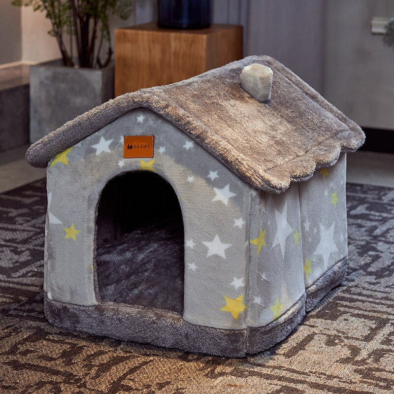 Wool & Cotton Pet House Bed – SnuggleNest™