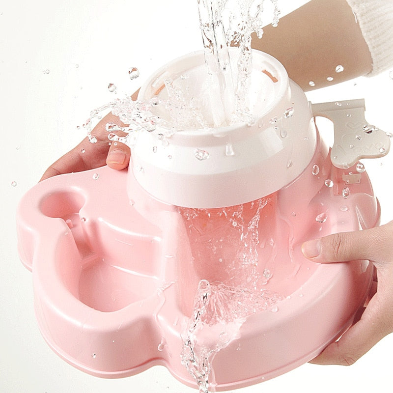 2-in-1 Pet Food & Water Bowl with Gravity Release Lever – Feedwell™
