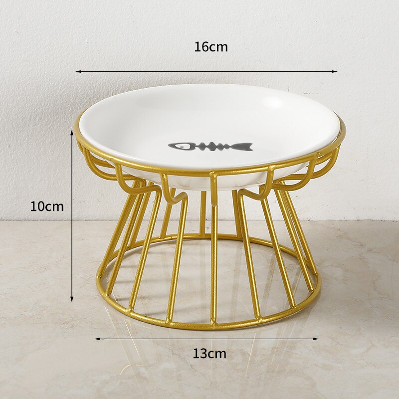 Elevated Porcelain Pet Bowl with Iron Stand – Ceramire™