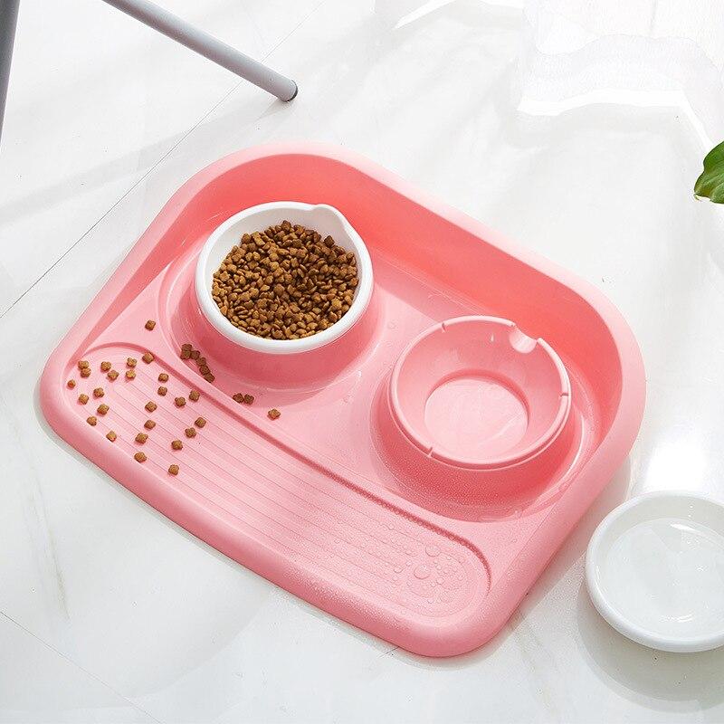 Double Pet Bowl Set with Divided Design for Dogs & Cats – Platterly™