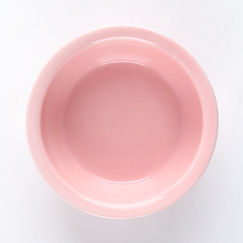 Elevated Ceramic Cat Bowl with Bamboo Stand – Whisko™