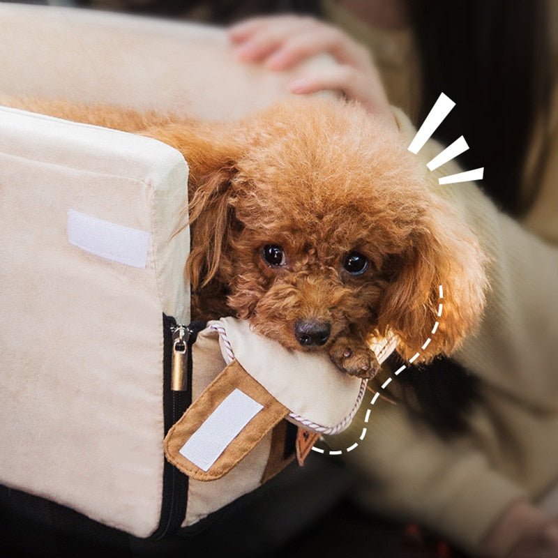 Center Console Pet Car Seat with Safety Leash for Dogs & Cats – Ridemo™