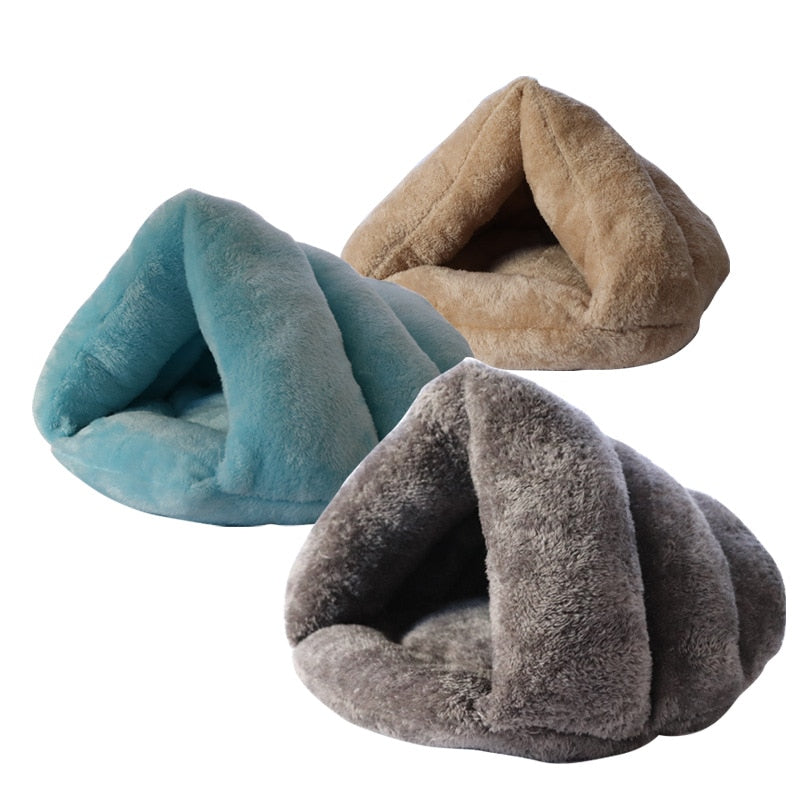 Machine-Washable Velvet Pet Cave Bed with PP Cotton – VelvetNook™