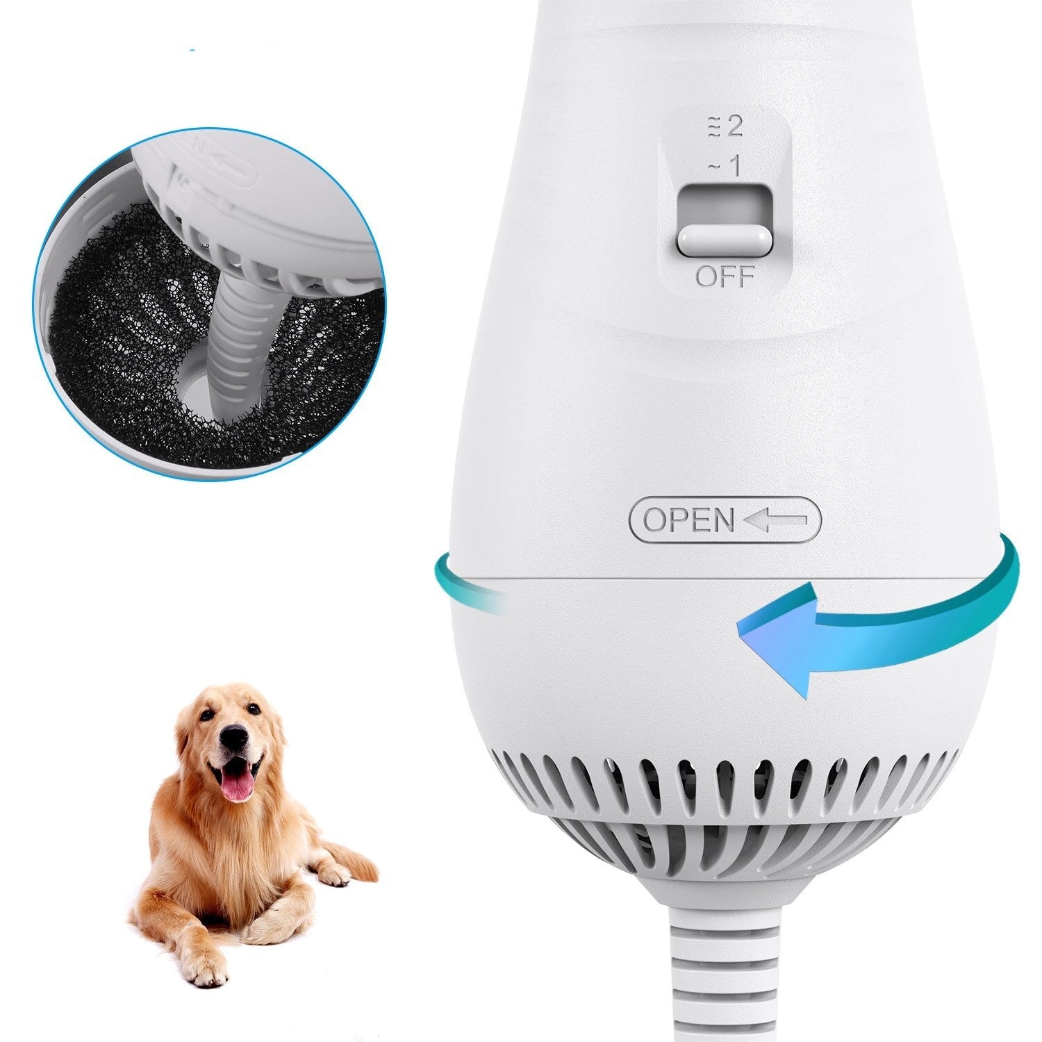 2-in-1 Pet Hair Dryer & Grooming Comb – Puffara™