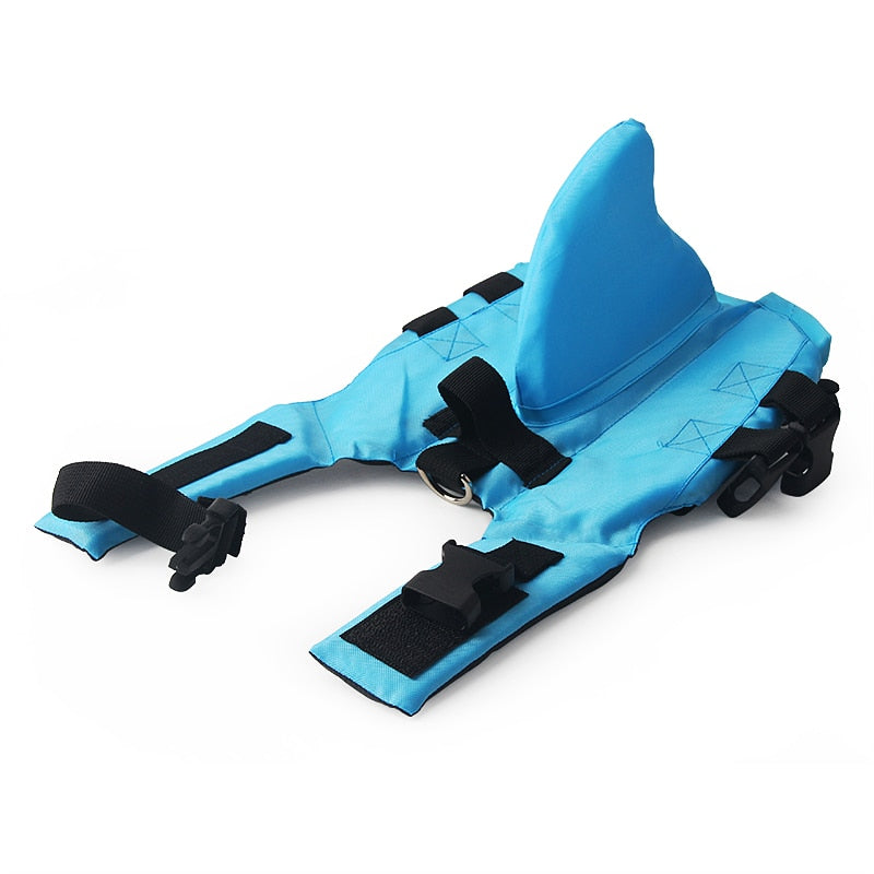 Shark-Print Dog Life Jacket – AquaFin™