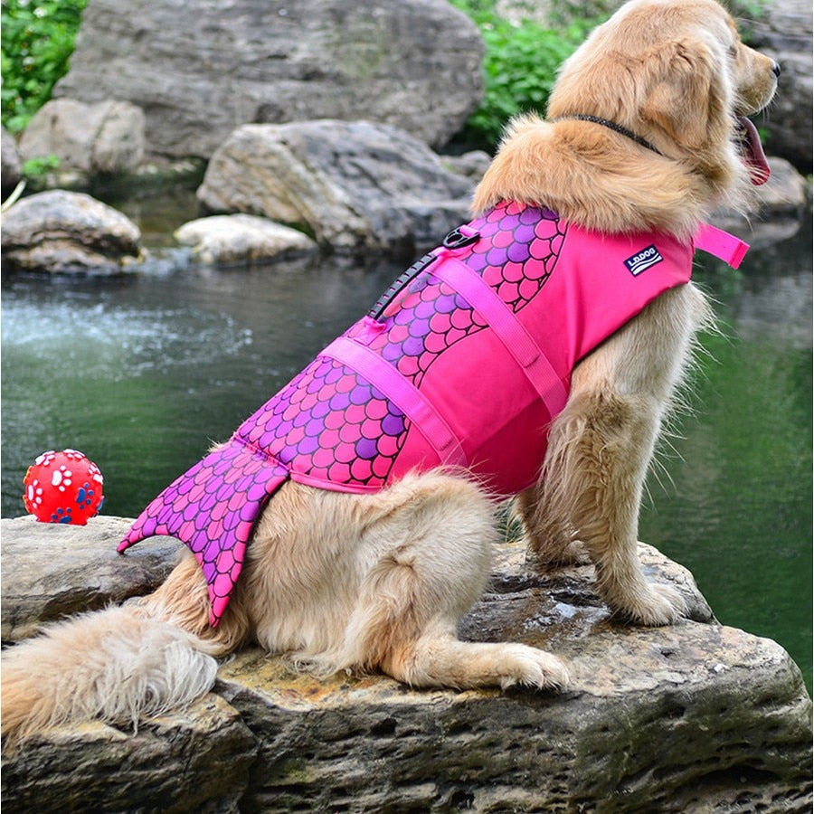 Pet Life Jacket with Mermaid & Shark Prints – Wavelo™
