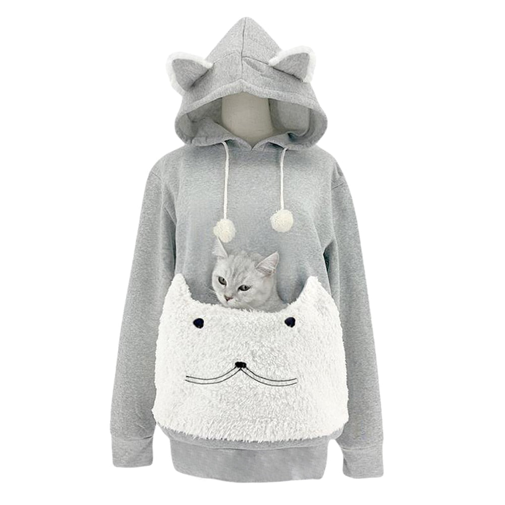 Kangaroo Pouch Pet Carrier Hoodie, Plush Hooded Sweatshirt – Tavo™