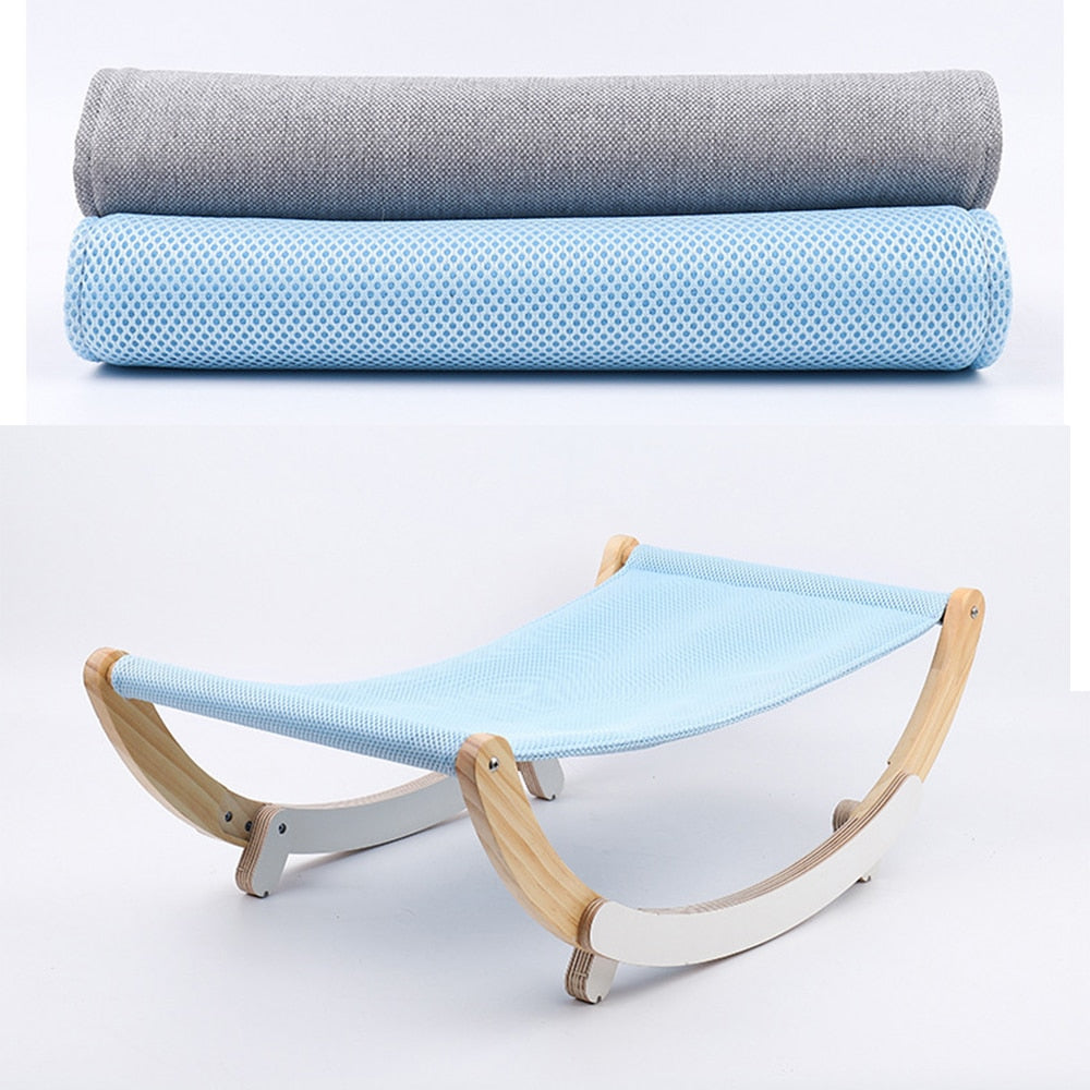 Portable Wood Frame Pet Hammock Bed with Stable Base – Baymo™