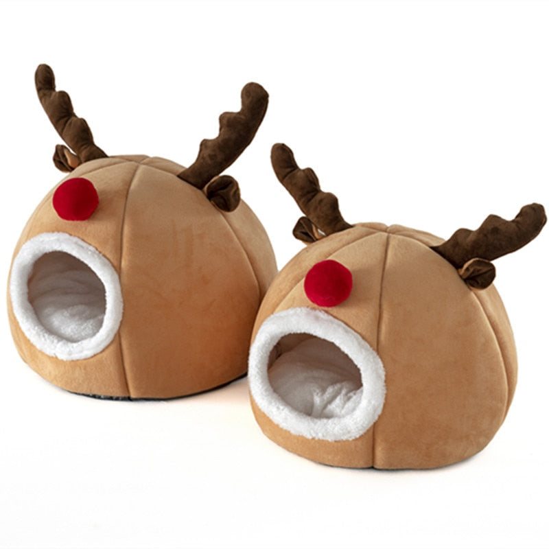 Antler-Shaped Pet Cave Bed with Removable Cushion – DeerDen™