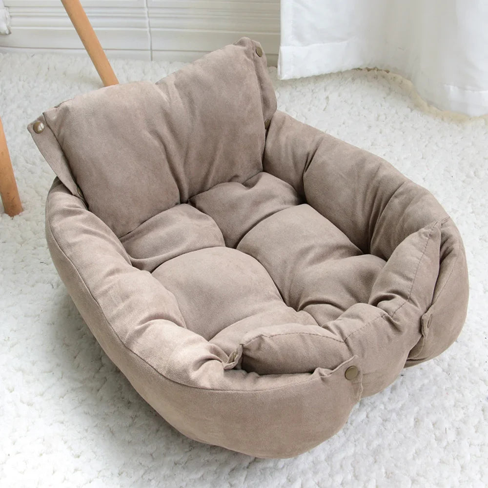 3-in-1 Velvet Pet Bed with Convertible Design – Page™