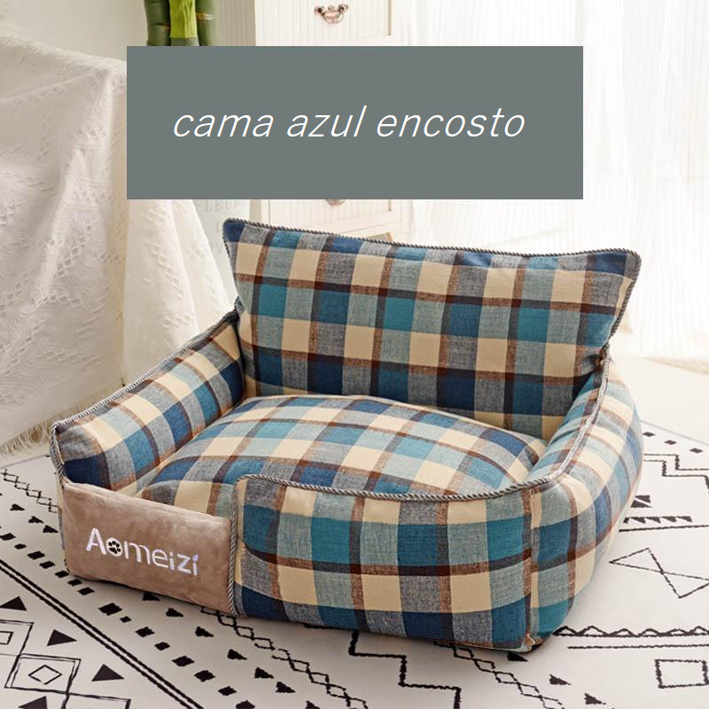 Plaid Pet Bed with Classic or Backrest Style – Mathe™