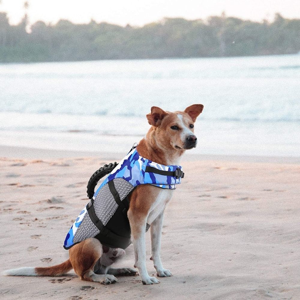 Neon Camo Pet Life Jacket with Reflective Strip – Vytide™