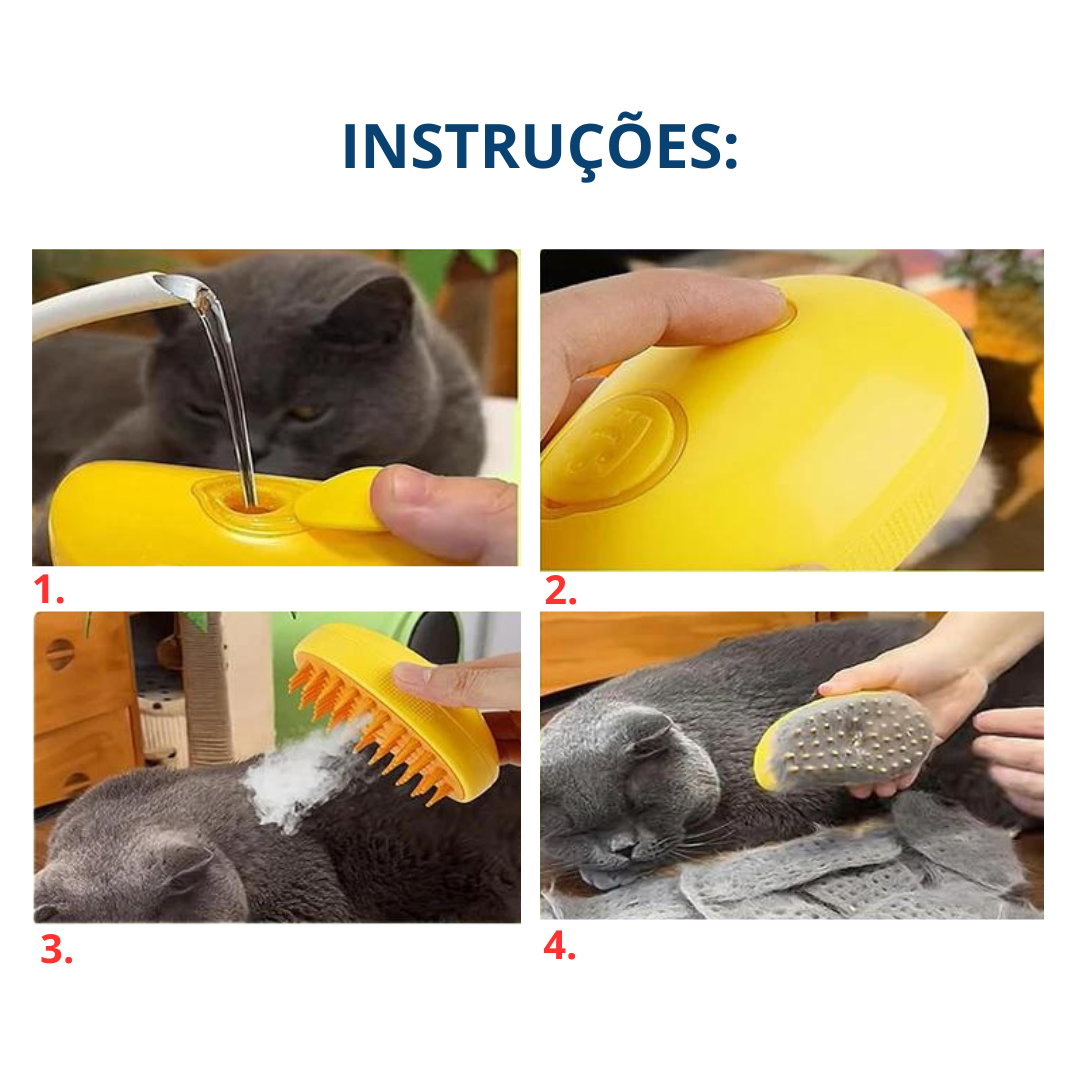 3-in-1 Steam Pet Grooming Brush for Dogs & Cats – Steamly™