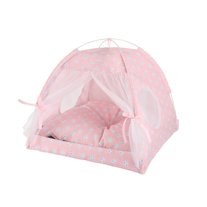 Cotton Pet Tent Bed with Colorful House-Style Design – Nestora™