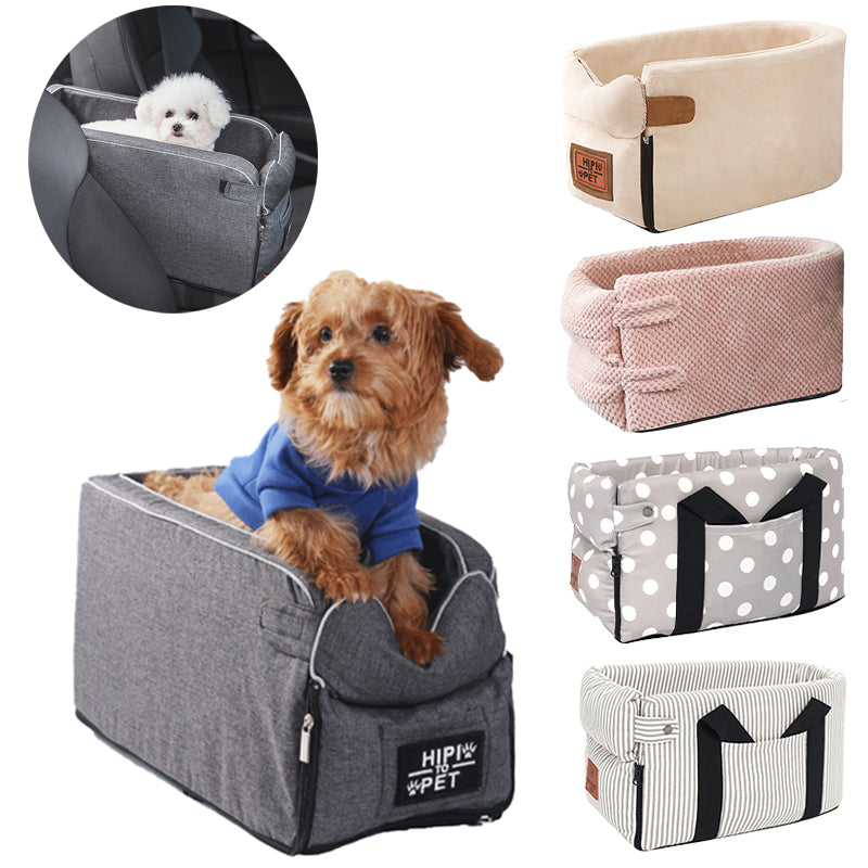 Center Console Pet Car Seat with Safety Leash for Dogs & Cats – Ridemo™