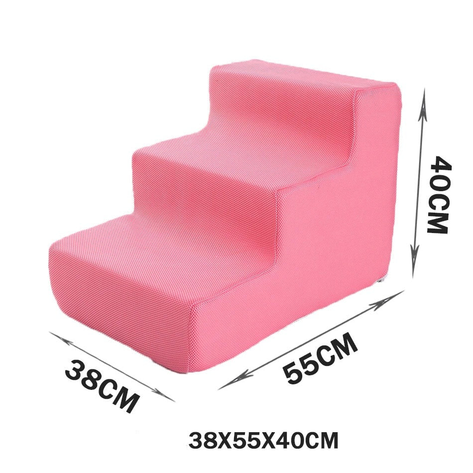Pet Stairs for Dogs & Cats – Soft Foam Steps for Beds & Sofas – Pawrise™