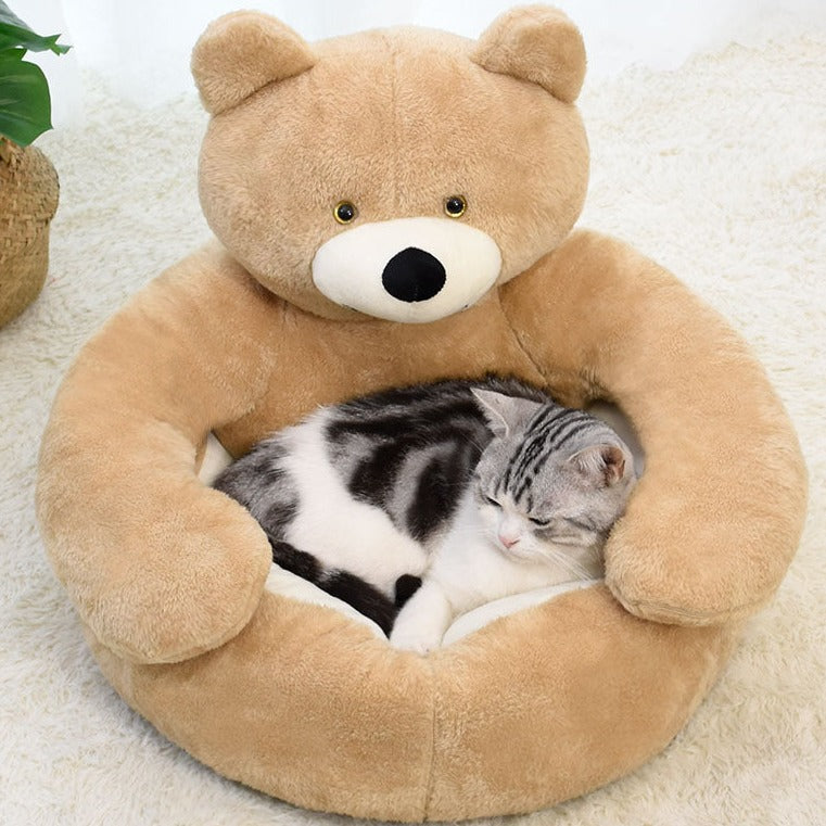 Washable Pet Bed with Non-Slip Bottom – SnuggleBear™