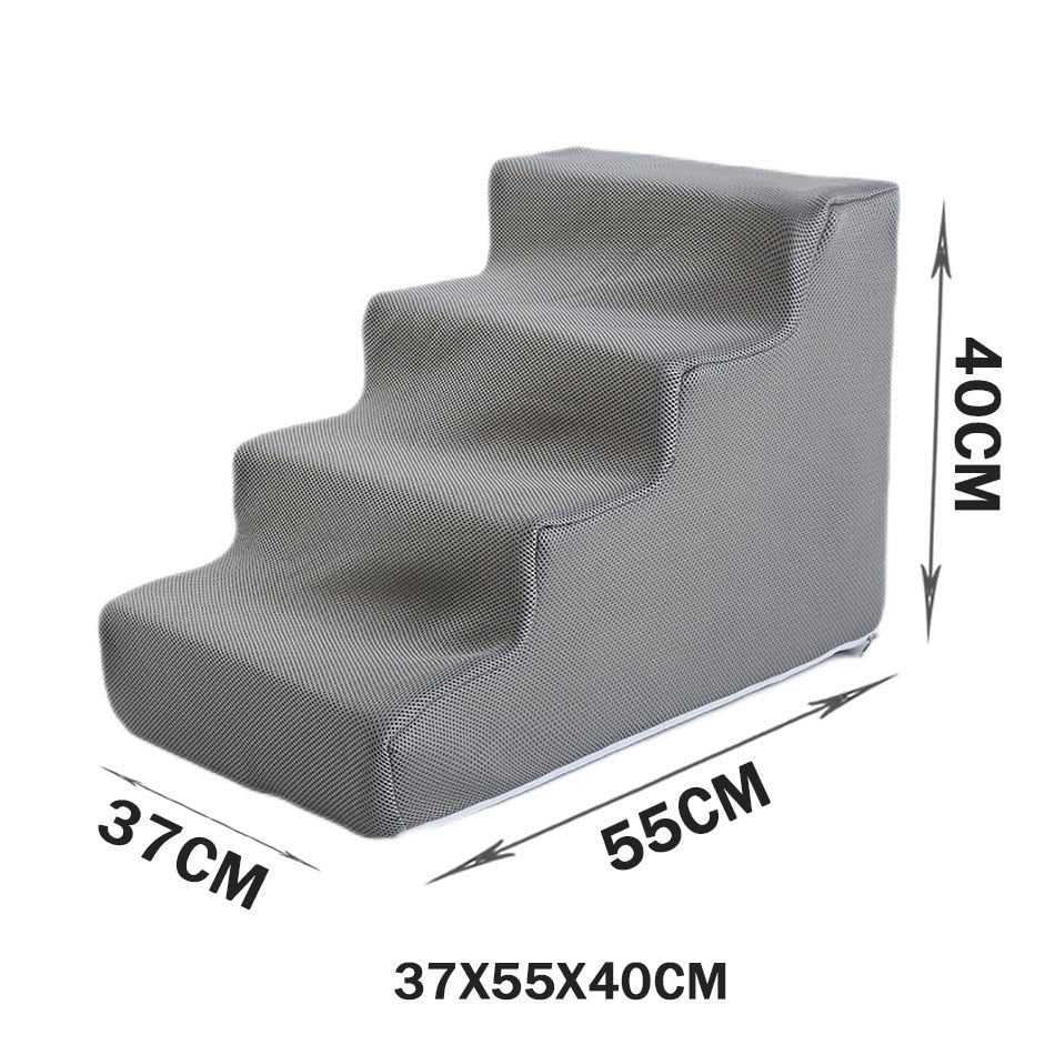 Pet Stairs for Dogs & Cats – Soft Foam Steps for Beds & Sofas – Pawrise™