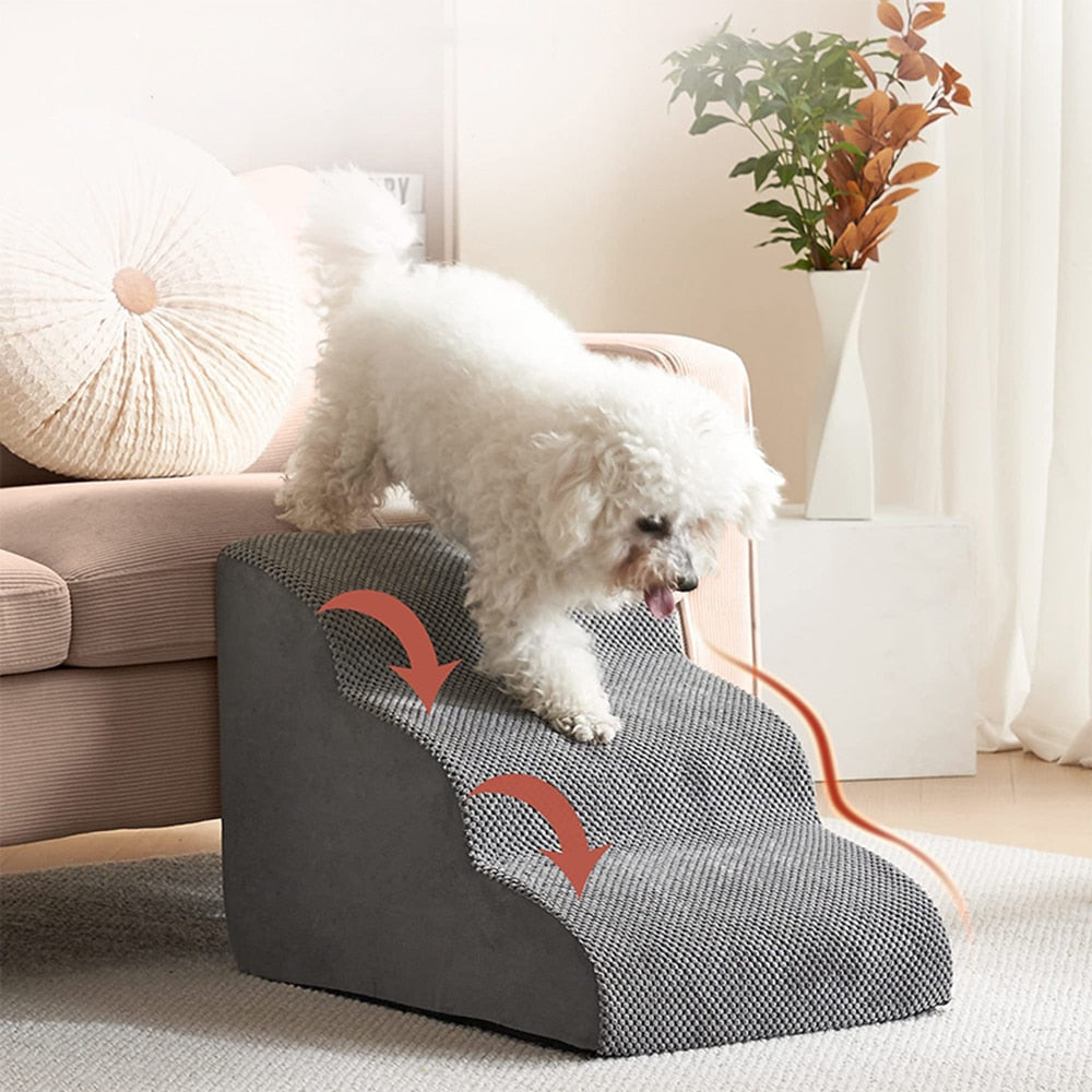Non-Slip Memory Foam Pet Stairs for Dogs & Cats – Klimbo™