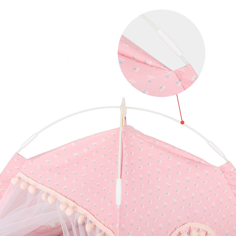 Cotton Pet Tent Bed with Colorful House-Style Design – Nestora™