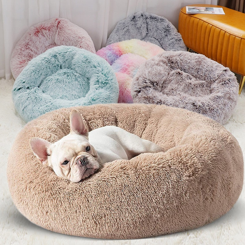 Round Plush Pet Bed in 5 Sizes – Nestora™