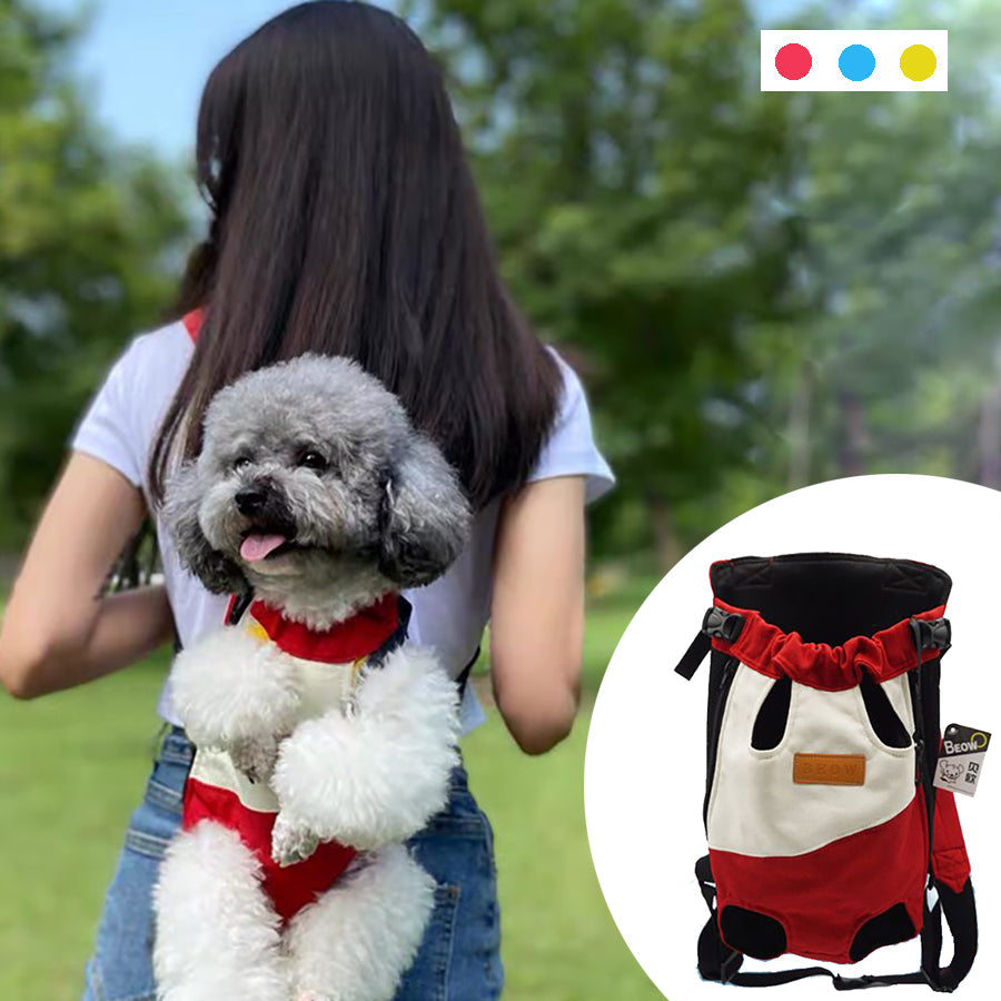 Canvas Kangaroo Front Pet Carrier Backpack with Zipper Closure – PouchRoo™