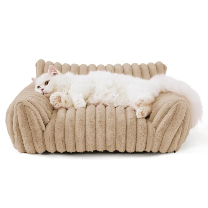 Velvet Pet Sofa Bed with Removable Zippered Cover – PetLounge