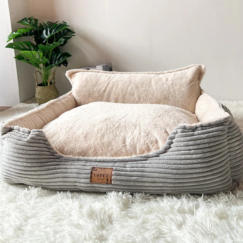 Velvet Pet Bed with Raised Sides – Auluxe™