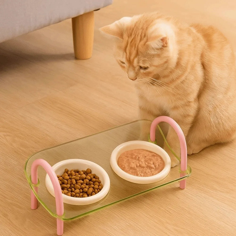 Double Plastic Pet Bowl Set, BPA-Free for Dogs & Cats – PurePlate™