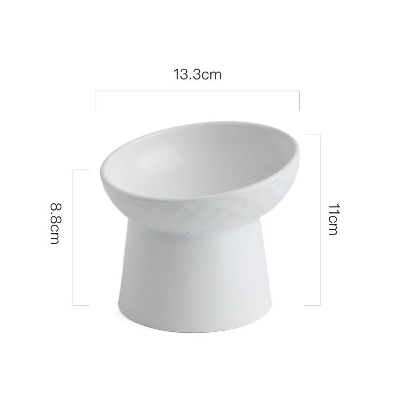 Ceramic Pet Bowl with 15° Tilted Design and Non-Slip Base – Rivoa™