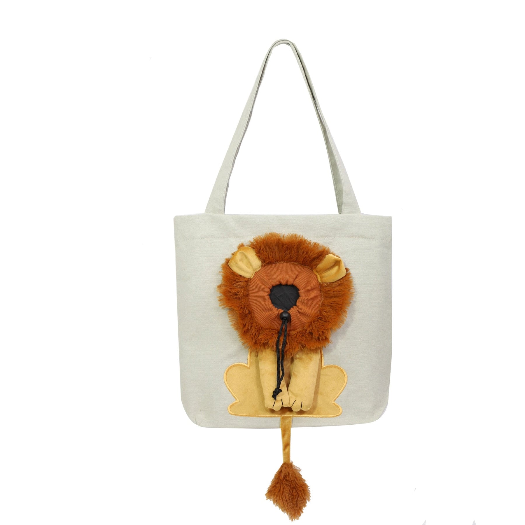 Nylon Pet Carrier Bag with Open-Window Design & Lion Print – Voyla™