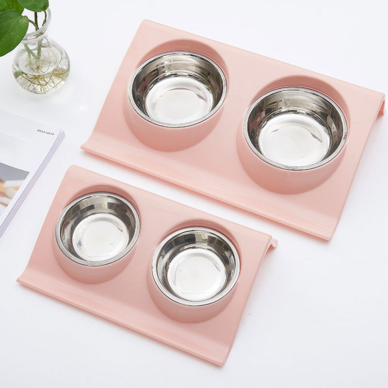 Double Pet Bowl Set with Removable Stainless Steel Insert – Kado™