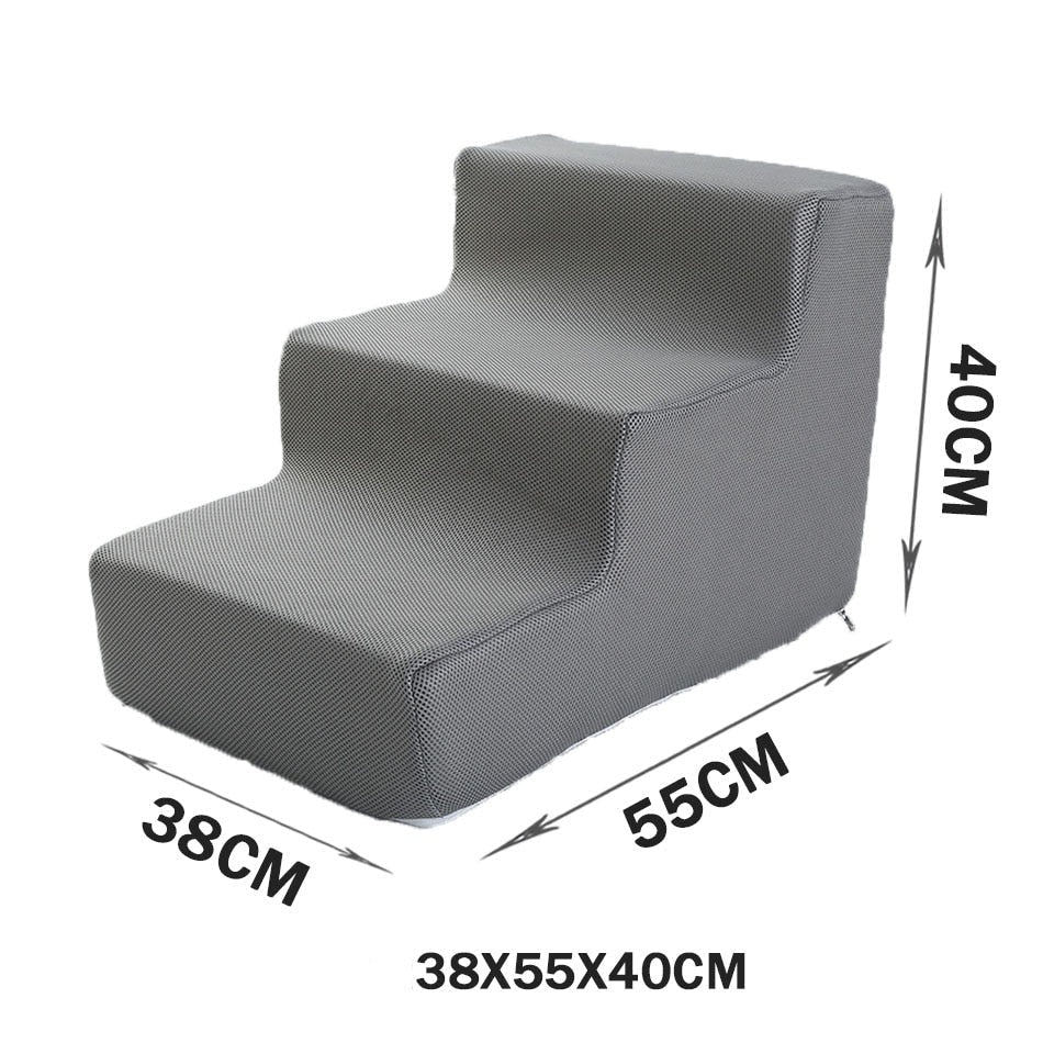 Pet Stairs for Dogs & Cats – Soft Foam Steps for Beds & Sofas – Pawrise™