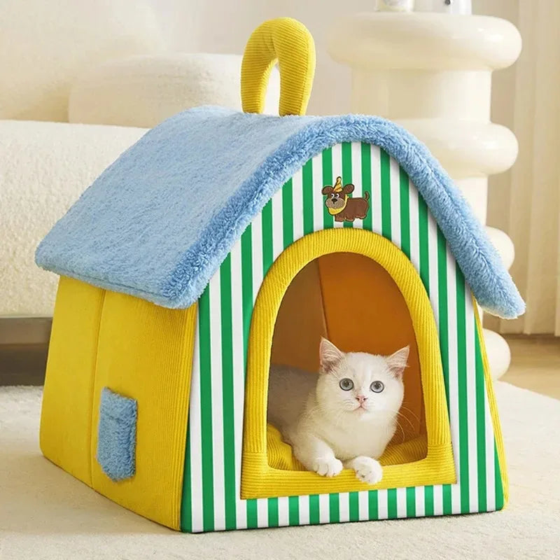 Pet House Bed with Removable Cover & Machine-Washable Design – EverNest™