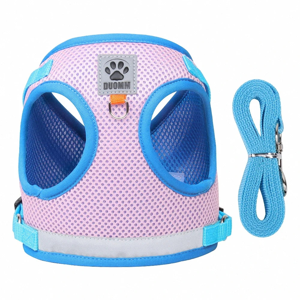 Reflective Chest Harness & Leash Set – Breathable Cotton-Poly Blend – GlowTrail™