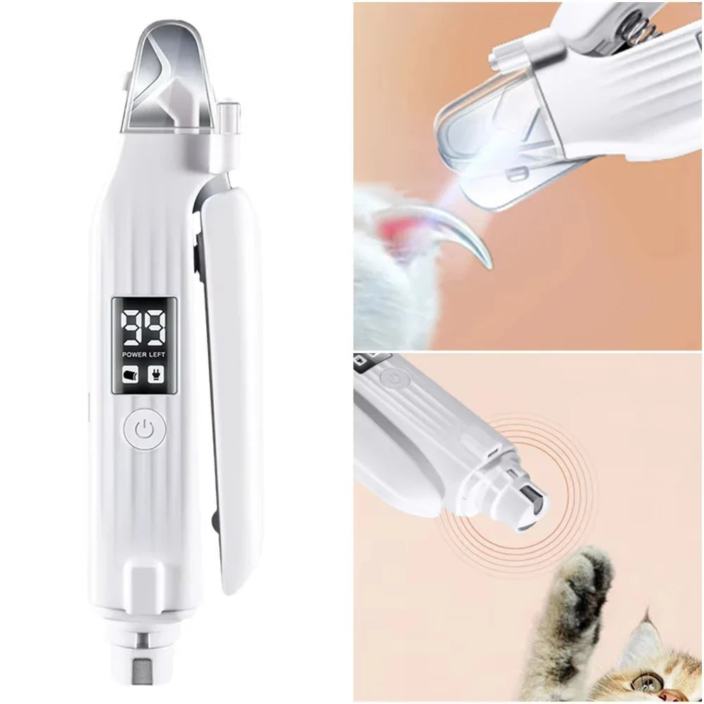 Electric Pet Nail Trimmer & Grinder with Dual LED Lights – Klyra™