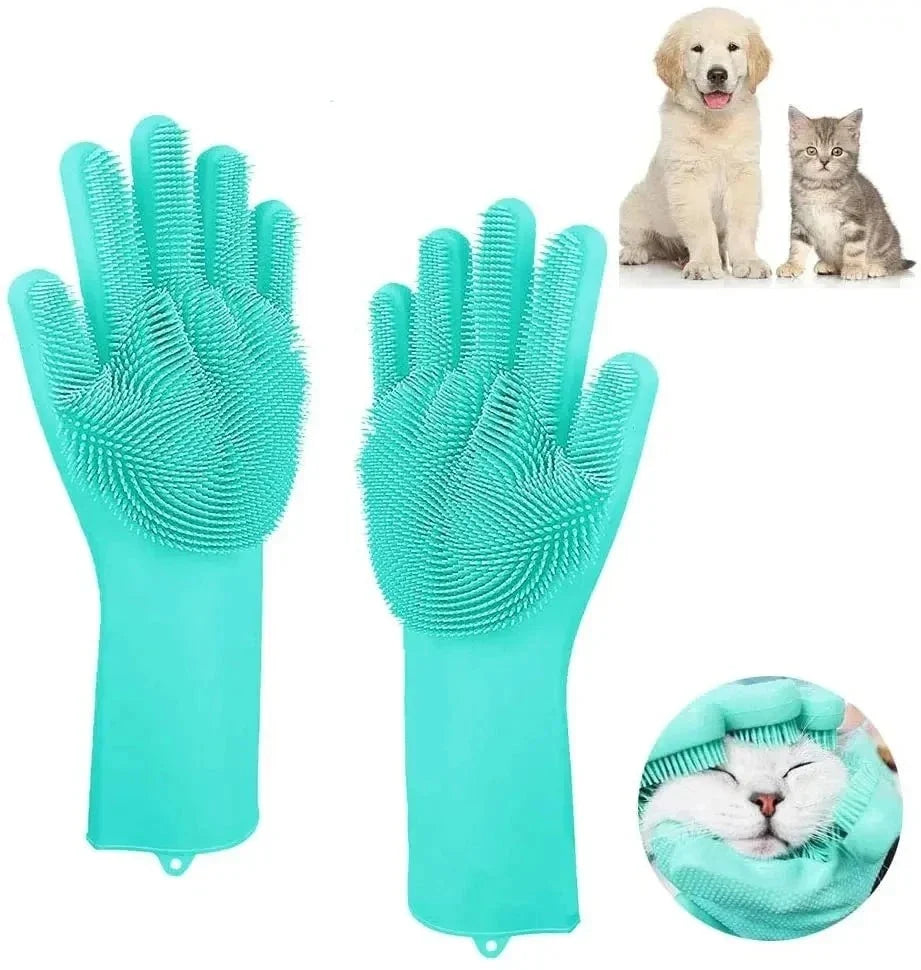 Silicone Pet Bathing Glove for Dogs & Cats – PawMitt™