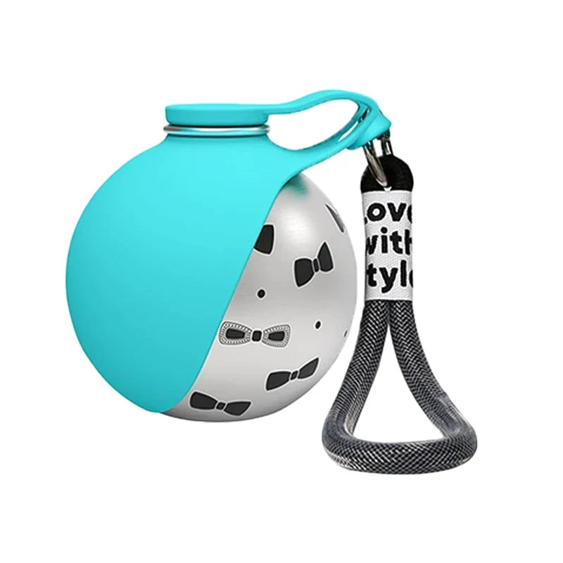 Portable Stainless Steel Pet Water Bottle with Foldable Bowl – Fluvo™