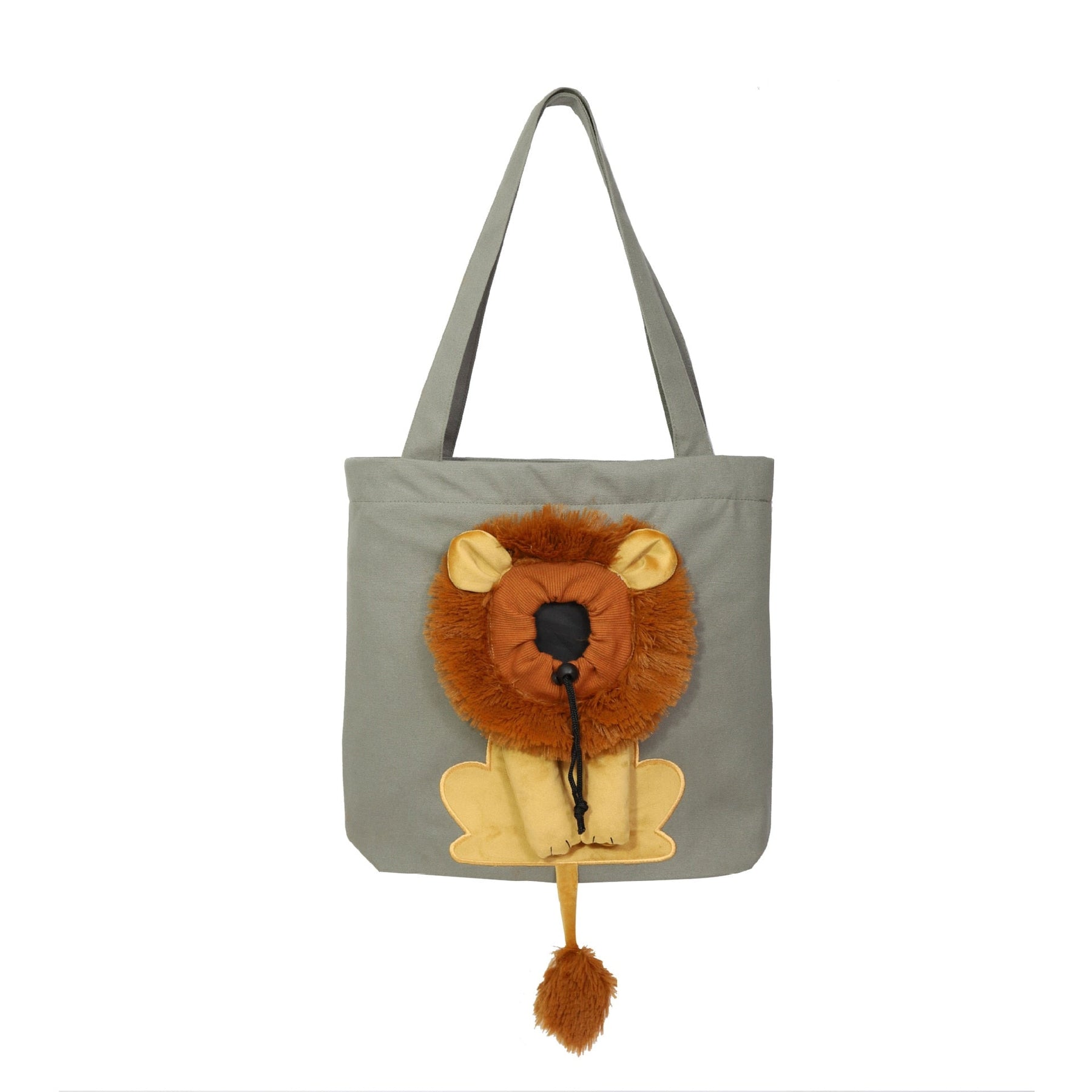 Nylon Pet Carrier Bag with Open-Window Design & Lion Print – Voyla™